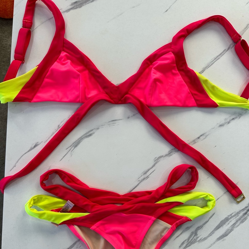 Agent Provocateur Pink Bikini with Bold Accents